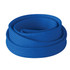 A blue tubular lanyard, measuring 10mm in thickness, coiled neatly. It features a logo.