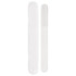 A set of two glass nail files in white, one large and one small, with a sleek design.