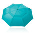 A turquoise 54cm folding umbrella featuring a wind-vented design and a central button clasp. It has a logo.