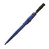 A blue 75cm umbrella with a black handle and a branded design.