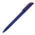 A ballpoint pen in a translucent purple colour with a clip and grip section. It features a logo on the barrel.