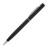 A black metal ballpoint pen with silver accents and a clip, featuring a sleek executive design.