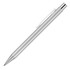 A silver ballpoint pen with a matte finish and a chrome accent, featuring a clip for attachment.