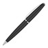 A matte black ballpoint pen with a silver clip and trim, showcasing an elegant executive design.