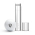 A golf ball stamp kit featuring a black 12mm round imprint, with a silver casing and a golf ball.