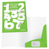 Green A4 presentation folder with a single pocket, featuring a design and logo on the front.