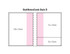 A diagram of a laminated combination pad featuring a four-colour cover with sections of varying sizes in pink and white.