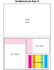 A combination pad featuring a laminated multicolour cover, with sections for notes and film markers in various colours.