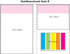 A notepad featuring a pink and white laminated cover with sections in various sizes and a set of film markers in rainbow colours.