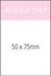 A notepad with white pages measuring 50 x 75mm, featuring a simple design and a logo in the top section.