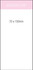 A notepad in white, measuring 70x150mm, featuring an adhesive strip. Includes a logo.
