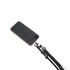 An adjustable black phone lanyard attached to a smartphone, featuring a secure fastening system.