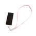 A pink lanyard with a charging cable attachment and a smartphone secured to it. Features a branding logo.