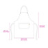A white poly-cotton canvas bib apron with a colour neck strap and a front pocket, featuring a logo.