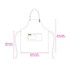 A white poly-cotton canvas bib apron with neck strap, featuring a front pocket and waist ties.
