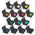 A vacuum gift set featuring various coloured drink bottles, each placed in a black box.