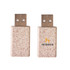 A wheat straw USB data blocker in a speckled light beige colour, featuring a logo on the side.