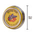 A round yellow wall clock with a silver rim, featuring a plane graphic and a flying club theme.