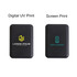 A black 5000mAh eco magnetic power bank with two printed designs on the front.