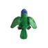 A green and blue lorikeet plush toy with detailed wings and body, featuring a soft texture and rounded shape.