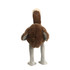 A custom emu plush toy with brown and grey colours, showcasing its back view and soft, fluffy texture.