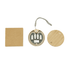 A bamboo circle cable kit featuring various connectors and a storage case, with a beige and natural wood colour scheme.