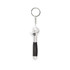 A customised acrylic keyring shaped like a silver adjustable wrench, featuring a black grip. It has a metal keyring attachment.