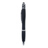 A black Spinner Fidget Pen features a sleek design with a stylus tip and a branded cap.