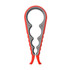 A multi-purpose jar opener in red and grey, featuring a textured grip for easy handling. It has a logo on the side.