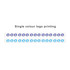 A roll of BOPP packing tape featuring repeated blue logos against a white background.