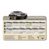 A calendar fridge magnet featuring a luxury car image, with a predominantly grey and white colour scheme.