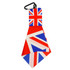 A microfibre cloth keyring in red, white, and blue with a carabiner, featuring a Union Jack design.