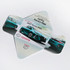 A triangular promotional folder featuring a blue Toyota Prius image, with a logo on one side.