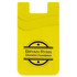 A bright yellow dual pocket silicone mobile wallet with a logo and two card slots.