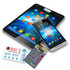 A tablet and a smartphone displaying apps, accompanied by several Webcam Blocker stickers, featuring various colours.
