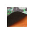 A close-up of a black 2mm fabric top mouse mat, highlighting the textured edge and underside.