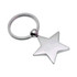 A silver metal keyring featuring a star-shaped pendant and a round attachment loop.