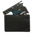 A black card holder with a multi-tool card featuring a ruler, bottle opener, and phone stand cutouts.