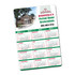 A magnetic calendar featuring a house illustration, coloured with green and red elements, displaying the months and days of 2017.