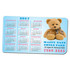 A magnetic calendar featuring a teddy bear, with a blue background and monthly grids displayed for 2017.