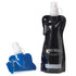 A drink bottle set featuring a folding black bottle and a blue bottle, both with spray tops and clips.