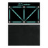 A black football training mat featuring teal directional arrows and numbers for drills, with a logo in the top centre.
