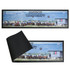 A long counter mat featuring a horse event scene with a black underside. It includes a logo and vibrant colours.
