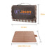 A large picnic blanket featuring a checkered brown design, with a brown carry handle and a logo.
