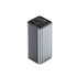 A silver 20000mAh power bank with multiple USB ports and a digital display. It has a sleek, rectangular design.