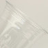A clear plastic cup with a smooth finish, featuring a subtle logo design on the side.