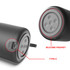A portable black waterproof Bluetooth speaker featuring a silicone pad and Type-C charging port, with control buttons on top.