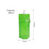 A drink bottle with a collapsible design, made of green material, featuring a spray nozzle and a logo.