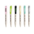 A collection of Wheat Straw Click Pens in pink, green, black, and cream, featuring a logo on the clips.