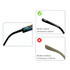 A glasses retainer with a patterned design and a black tip, showcasing different thicknesses and widths for comparison.